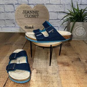 Birkenstock Arizona Rivet Wool Felt Doubleface Blue Sandals US 5 EU 36
